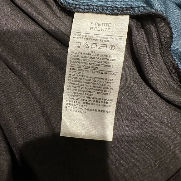 NWT Banana Republic Factory colorblock swing tank black teal petite small PS - Picture 4 of 6